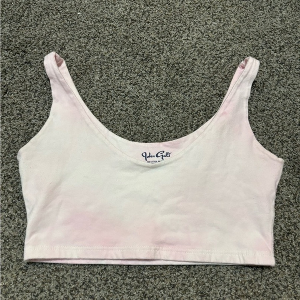 John Galt Pink Marble Cropped Tank